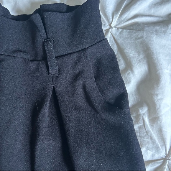 Ardene Womens XS Black Elastic Waist Cuffed Work Dress Pants With Beltloop - Picture 3 of 9